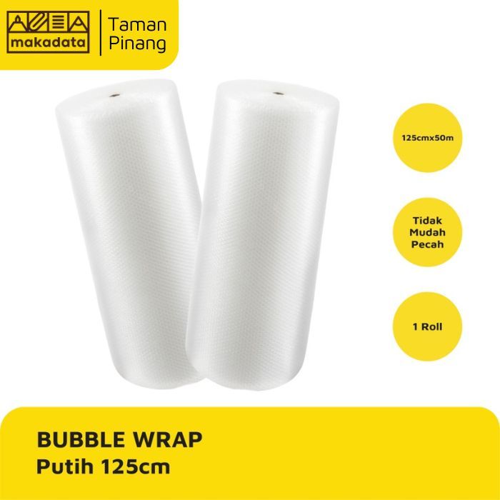 

BUBBLE WRAP LEBAR / UNTUK PACKING BARANG WARNA PUTIH UKURAN 1,25 M X50 M (1 ROLL)