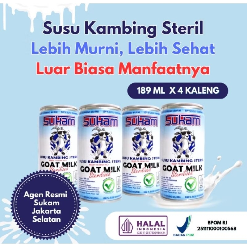 

Sukam Susu Kambing steril 189ml x 4 kaleng