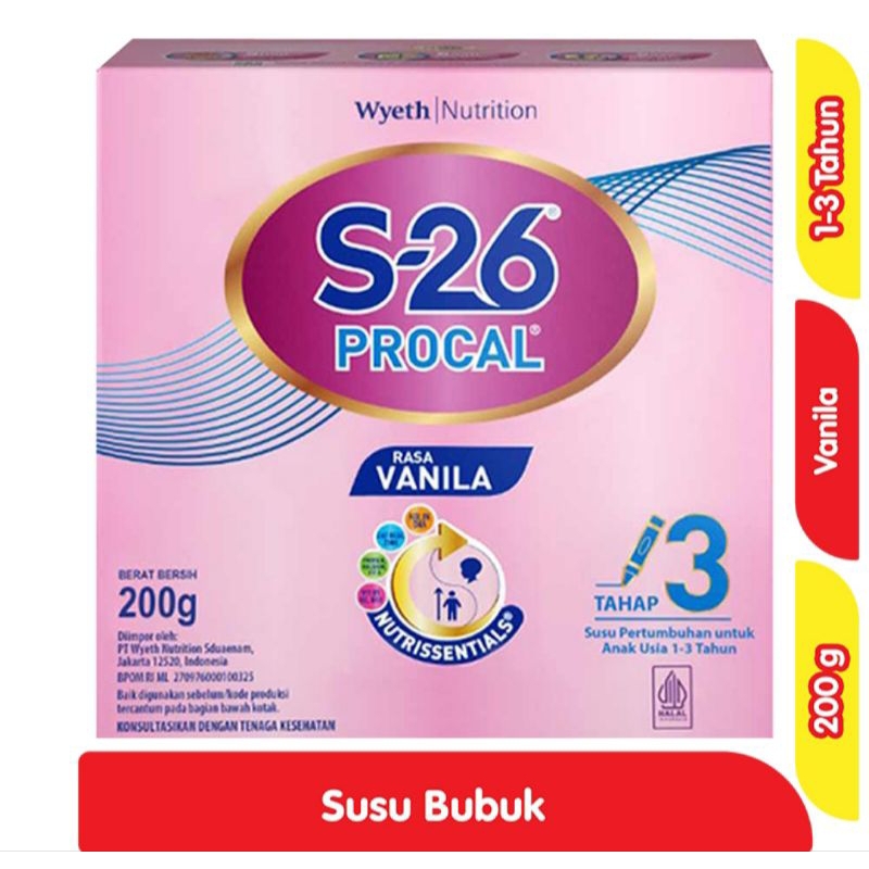 

S 26 Procal Tahap 3 Susu Pertumbuhan Anak 1-3 Tahun Vanila Box 200g