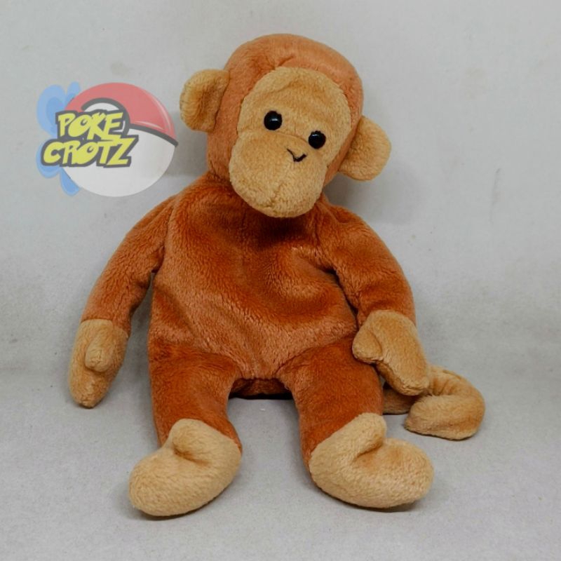 Boneka Ty Beanie Baby Bongo monkey Mini plush 16cm duduk