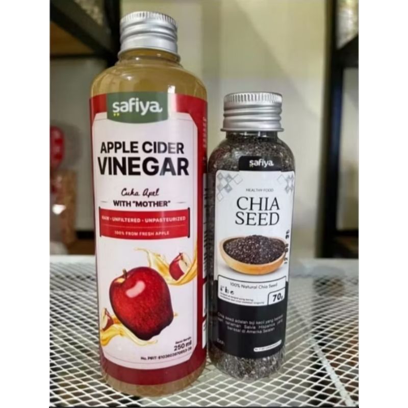 

PAKET DETOX TUBUH CUKA APEL 250 ML BY SAFIYA || PLUS CHIASED 70 GR