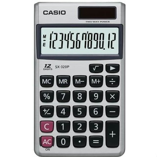 Kalkulator Casio SX-320P Kalkulator Saku Portable 12 Digit mini