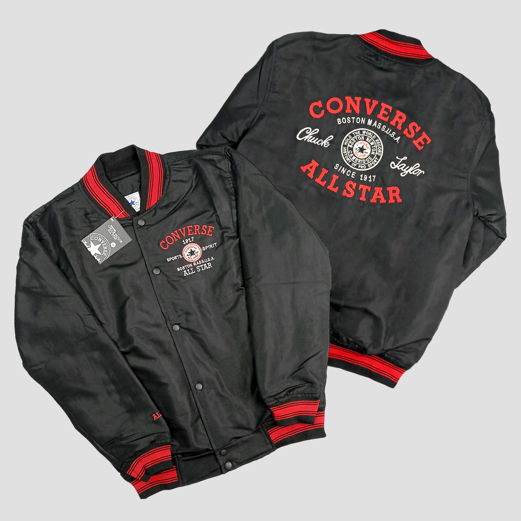 Jaket Converse Series Varsity Casual Vintage Pria Wanita Full Bordir