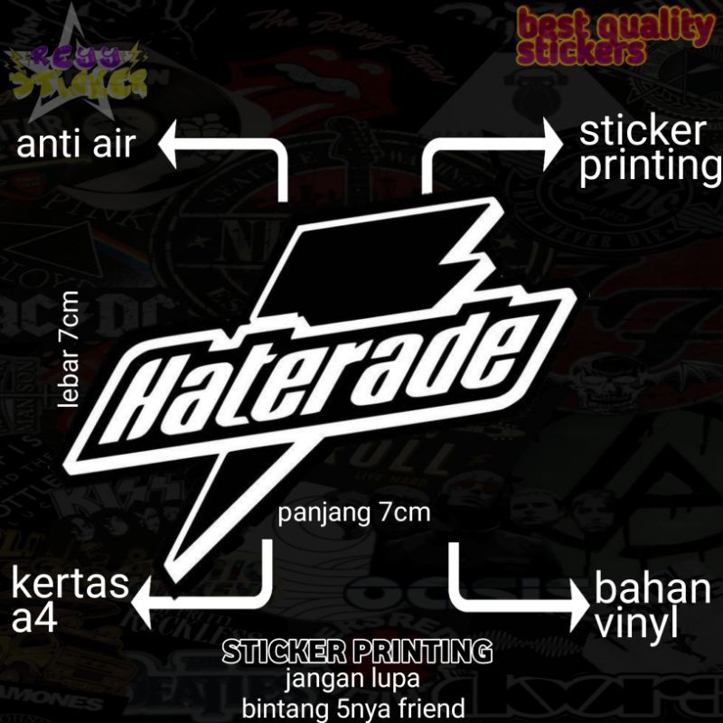 

STICKER PRINTING ANTI AIR HATERADE STICKER TUMBLER/HELM/DASBOR