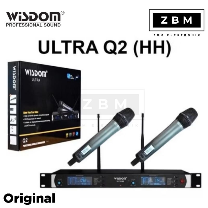 Mic wireless Wisdom Ultra Q2 Mic pegang Q 2 microphone