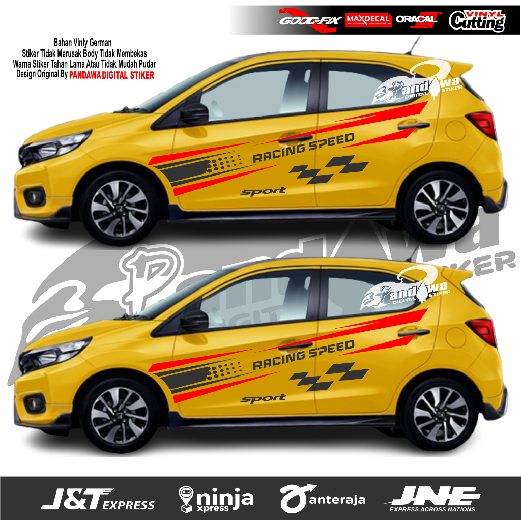 Sticker stiker list body mobil honda brio cutting stiker mobil brio jazz ivtec honda racing