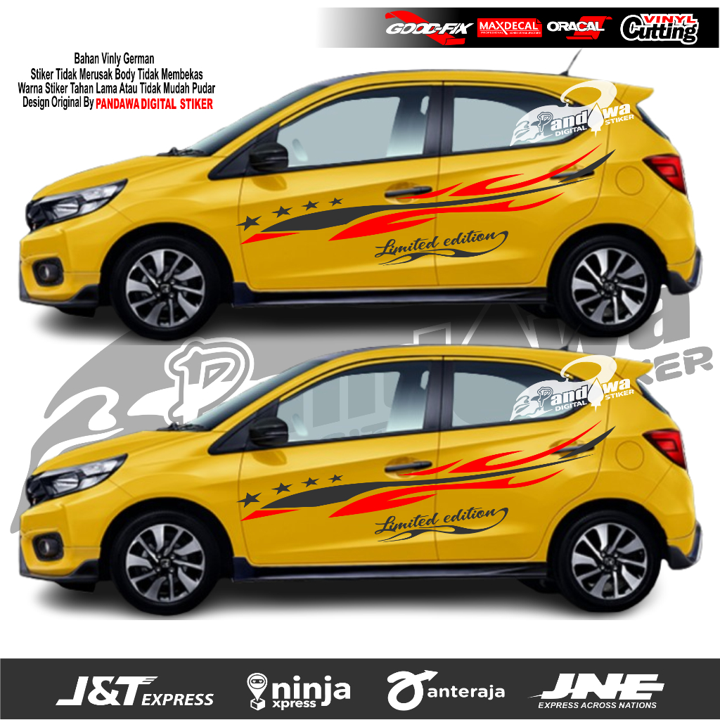 Sticker stiker list body mobil honda brio cutting stiker mobil brio jazz honda stiker list body