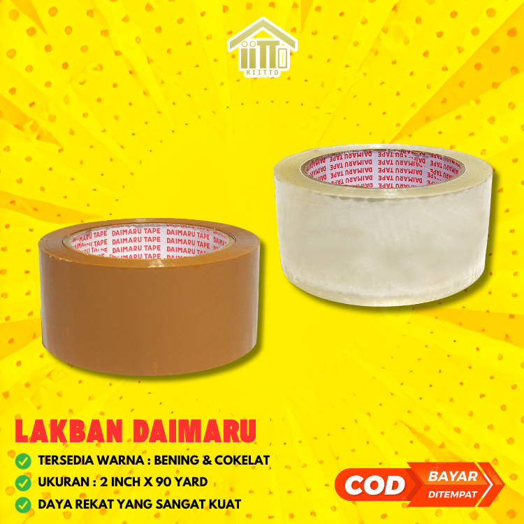 

LAKBAN DAIMARU ORIGINAL BENING & COKELAT 2 INCH 90 YARD / LAKBAN DAIMARU 2 INCH 90 YARD / LAKBAN DAIMARU COKELAT BENING / LAKBAN ISOLASI SOLATIP DAIMARU BENING COKLAT 45 MM X 90 YARD TERMURAH DAN TERBAGUS