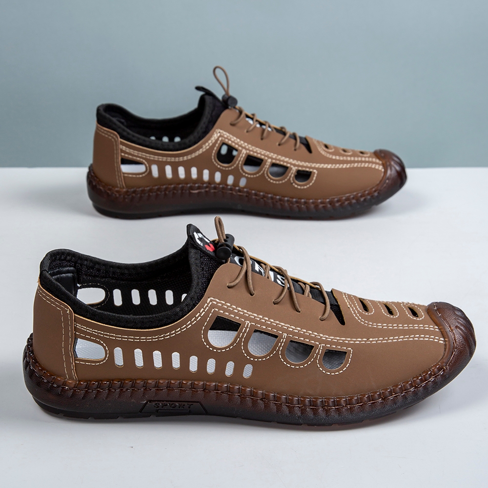 Kulit Import Sepatu slip on pria bertali dari kulit sintetis lentur dan tidak licin Import Slip On S
