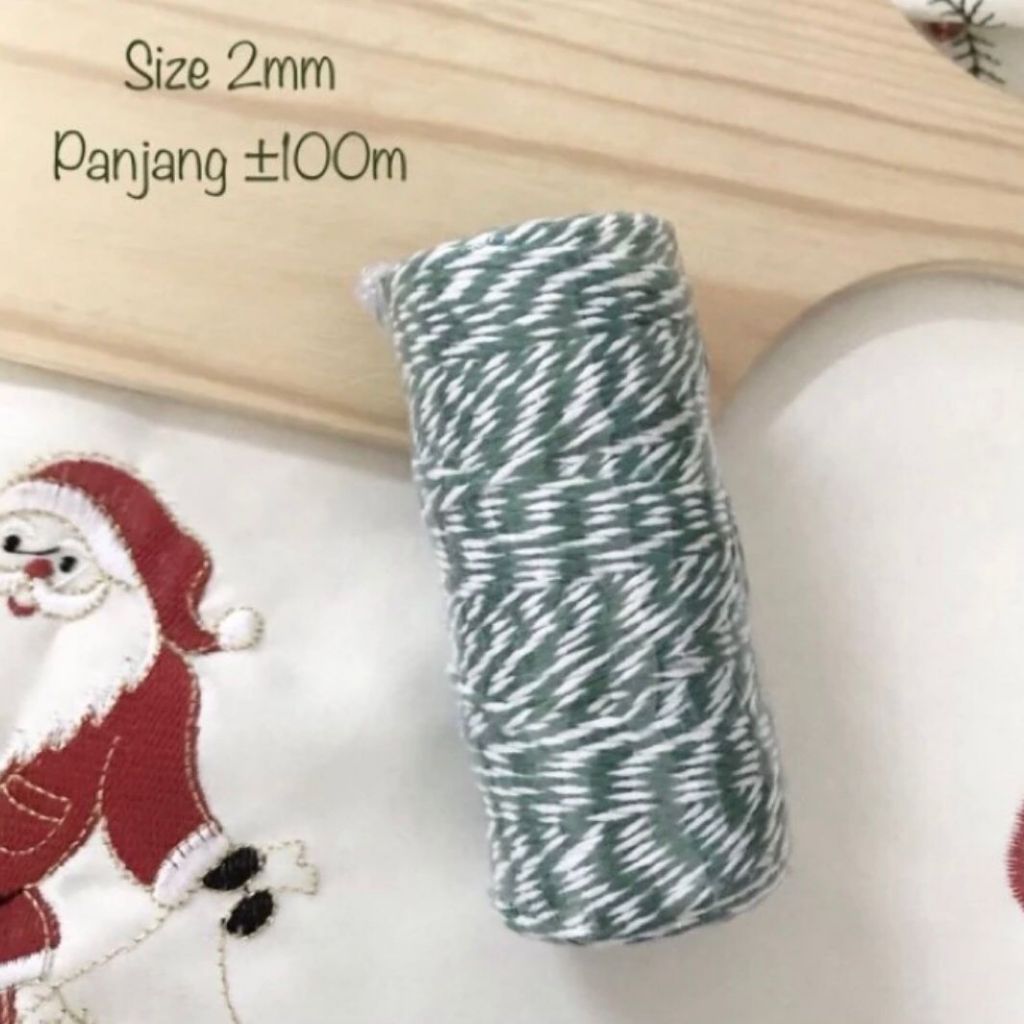 

Tali hiasan pita Christmas ribbon natal merah hijau salur putih