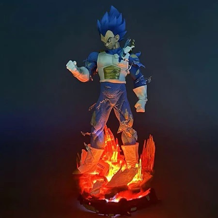Action Figure Dragon Ball Vegeta LX LED 3 Heads Statue