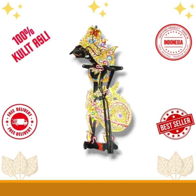 Wayang Kulit Asli KRESNA Hitam Alusan Ukuran -+ 60cm Standar Dalang