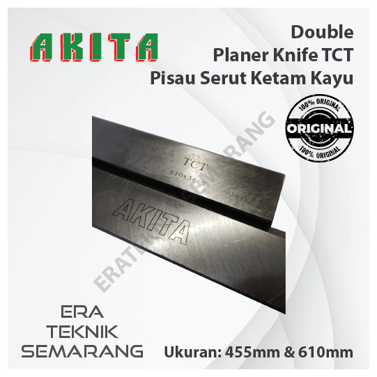 4pcs Akita Double Planer Knife TCT 455 - 610mm Pisau Serut Ketam Kayu