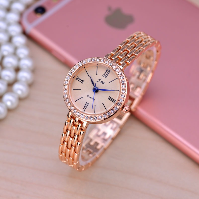 Jam Tangan Wanita Rantai Kecil Elegant Jam Tangan Diamond Anti Air JW 06