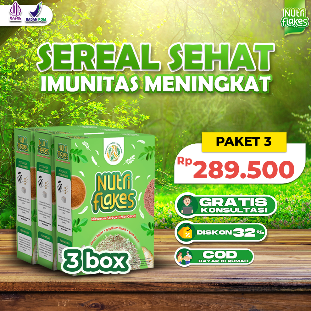 

Nutriflakes Sereal Umbi Garut Sarapan Sehat Untuk Asam Lambung