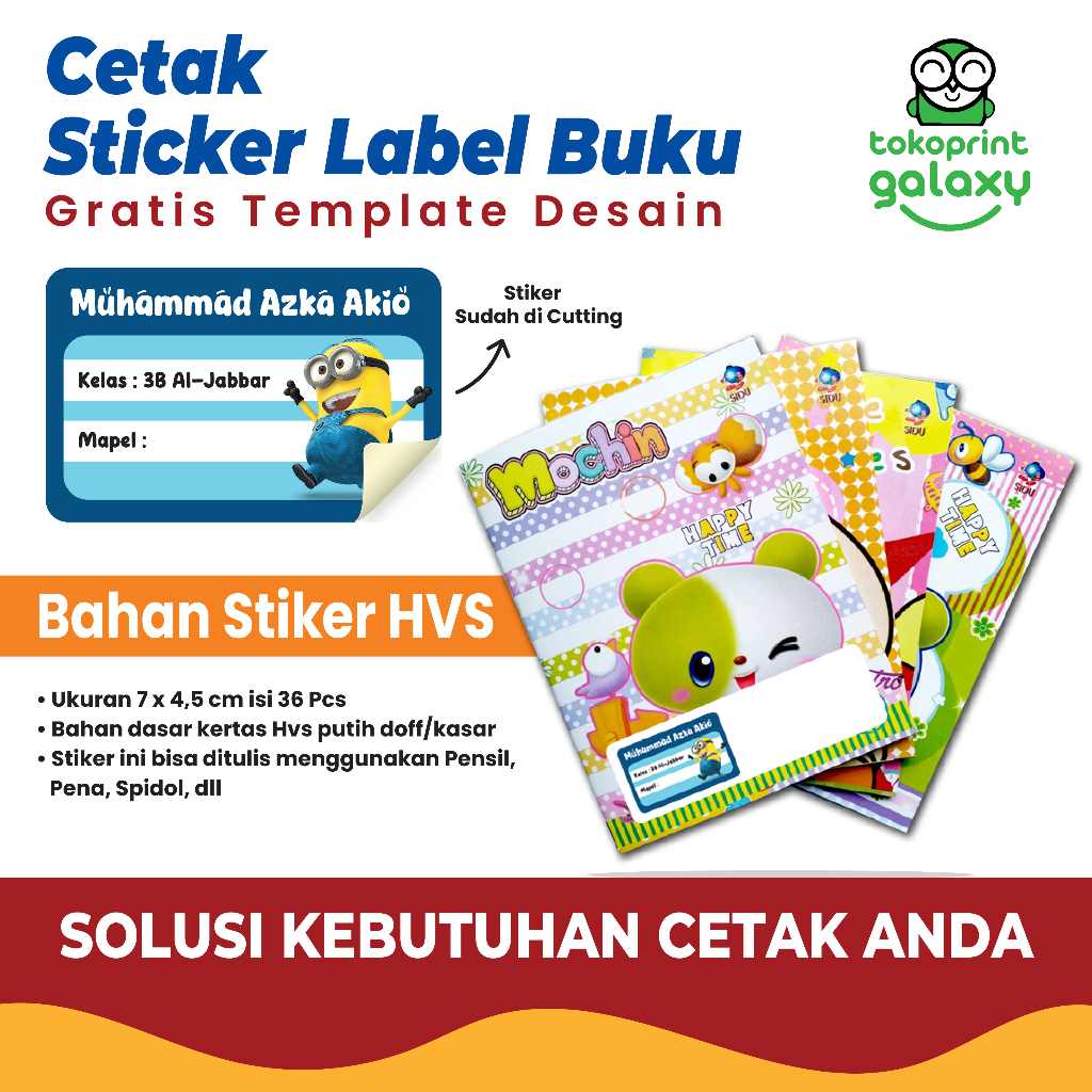 

Stiker Label Buku Nama Anak Stiker Mata Pelajaran