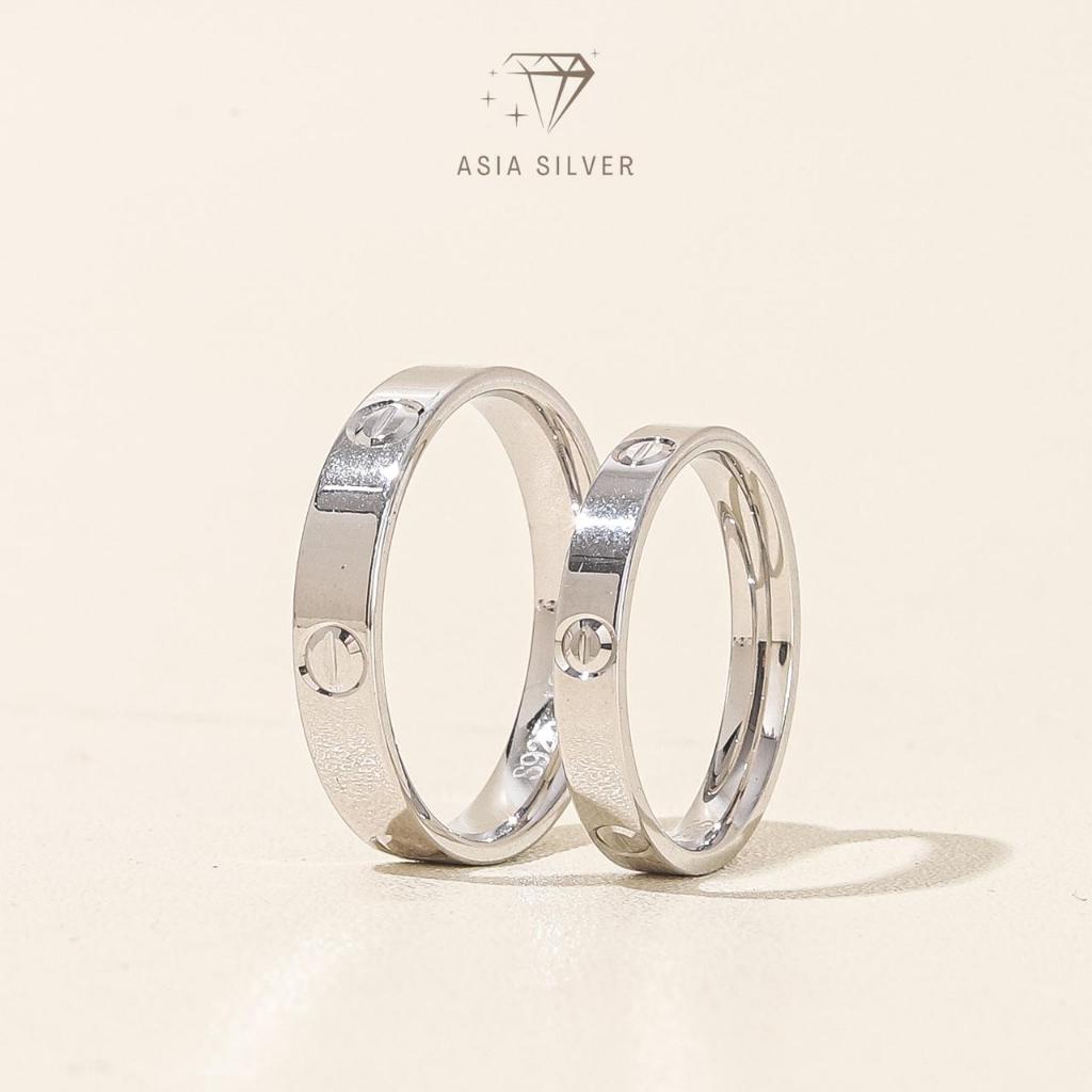 Cincin Couple Perak Silver 925 Tunangan Nikah Kawin Wedding Ring | Cincin Wanita / Pria Perak Silver