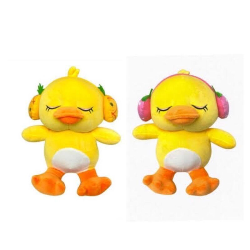 Miniso Duck Yellow Earphone and Hat plush toy / Boneka bebek kuning mainan anak
