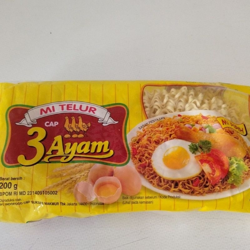 

Mi Telur 3Ayam 200 gr