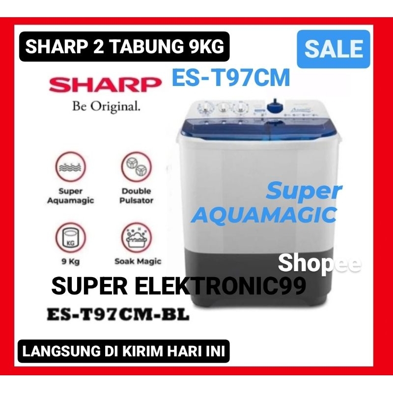 MESIN CUCI SHARP 2 TABUNG 9KG 8KG