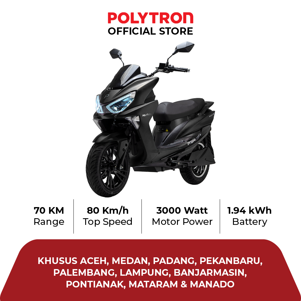 POLYTRON Fox S Electric Sepeda Motor Listrik - OTR  Aceh, Medan, Padang, Pekanbaru,Palembang, Lampun