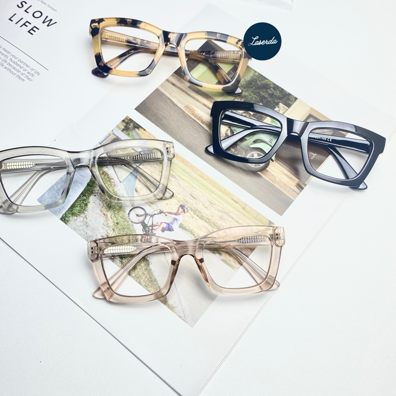 Kacamata Unisex 2016 // Frame Kotak Tebal, Lensa Minus, Cylinder, Photocromic, Blueray, Antiradiasi
