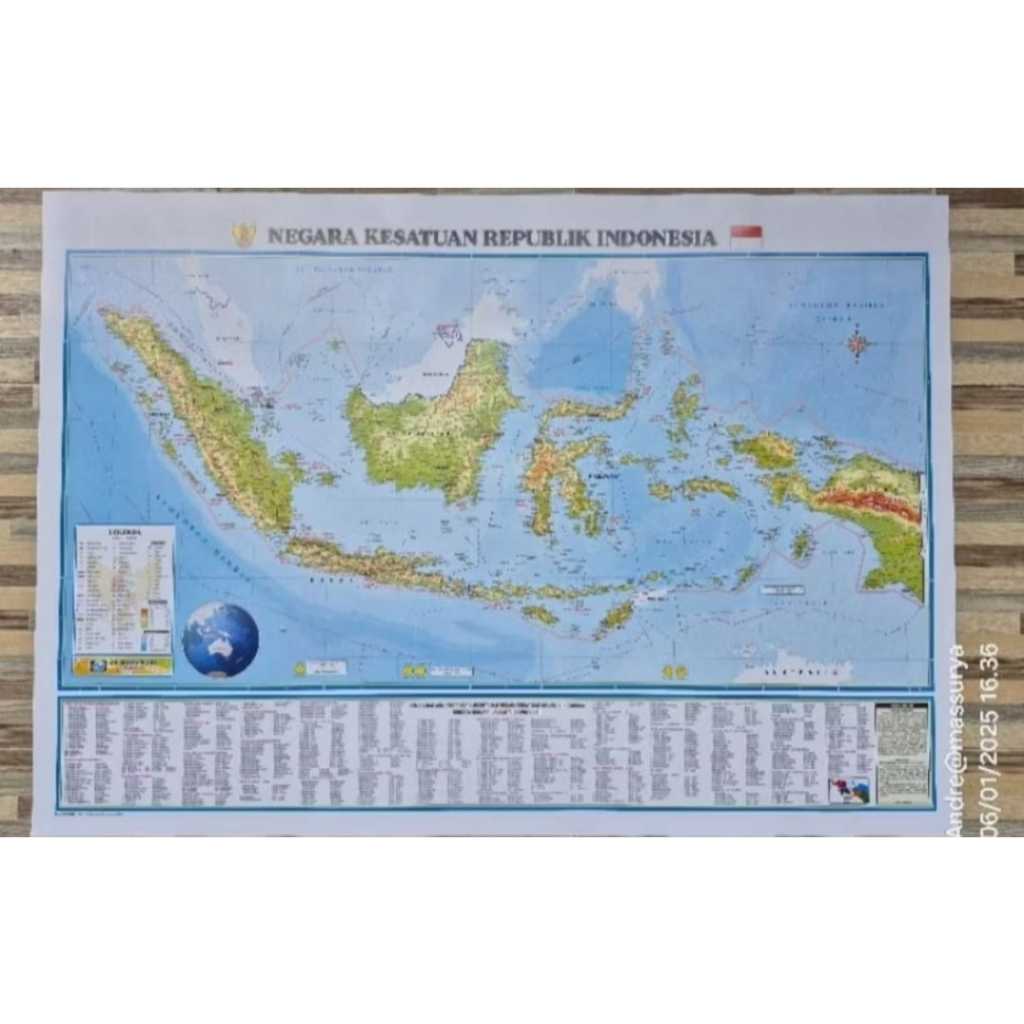 

Peta Indonesia Lipat Ukuran 102 x 72 cm
