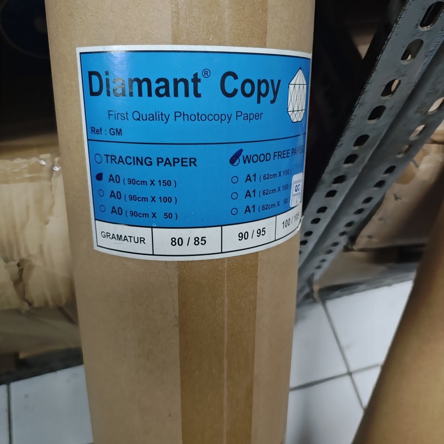 

kertas HVS roll 150 Meter 80 gr A0 Diamant (1 Gulung)