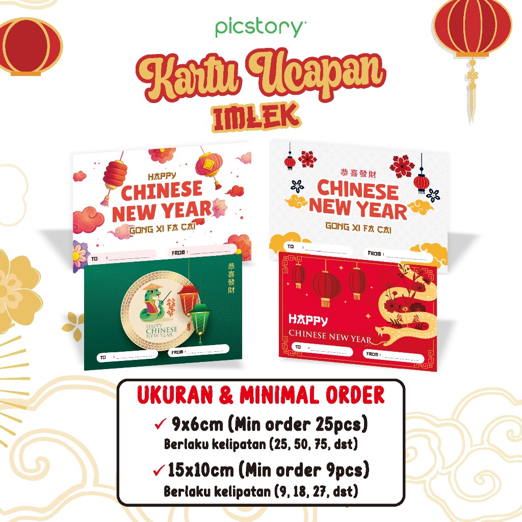 Kartu Ucapan Imlek/ Greeting Card Chinese New Year/ Gift Card CNY/ Kartu Imlek SHIO ULAR