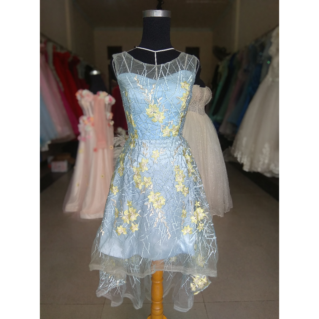 [FOR RENT] Dress Party Mini Light Blue / Biru Muda Mini Party Dress LBM-004