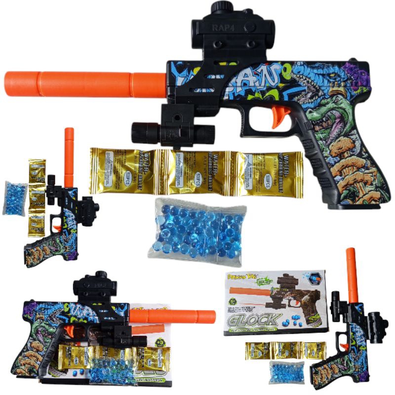 Tembakan anak Handgun Watergel mainan Glock Water Gel Laser Maiana anak