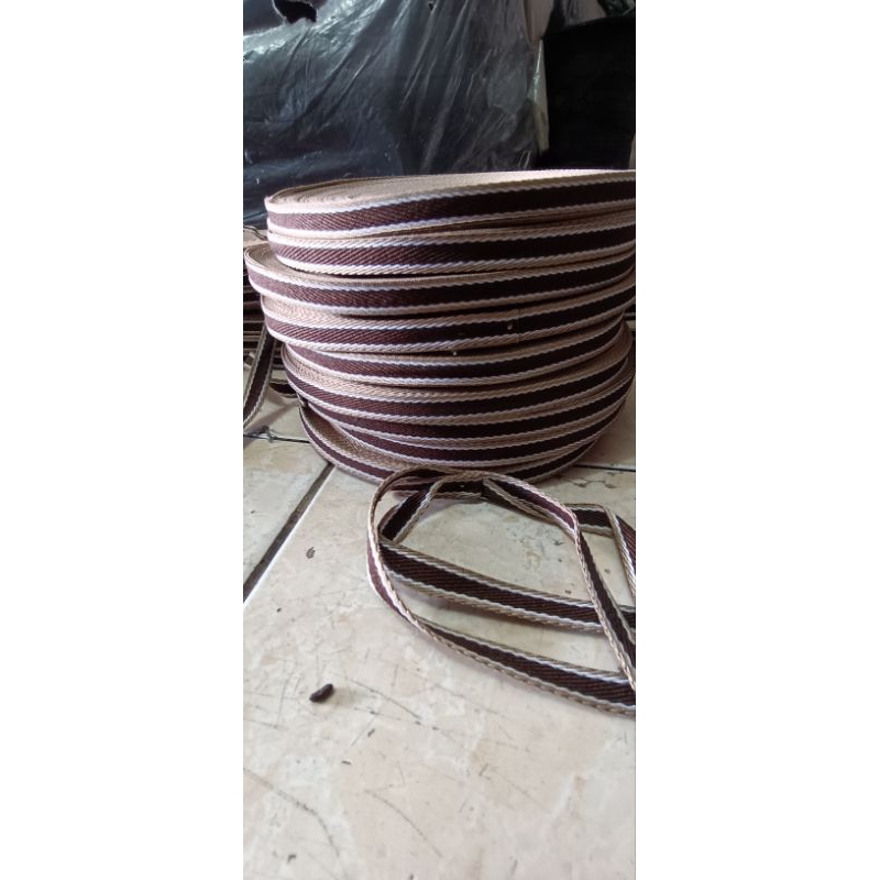 

pita salur poliester 1cm wrn coklat