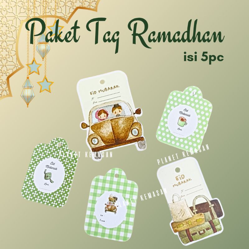 

[isi 5pc] paket tag ramadhan / hang tag idul fitri 5pcs