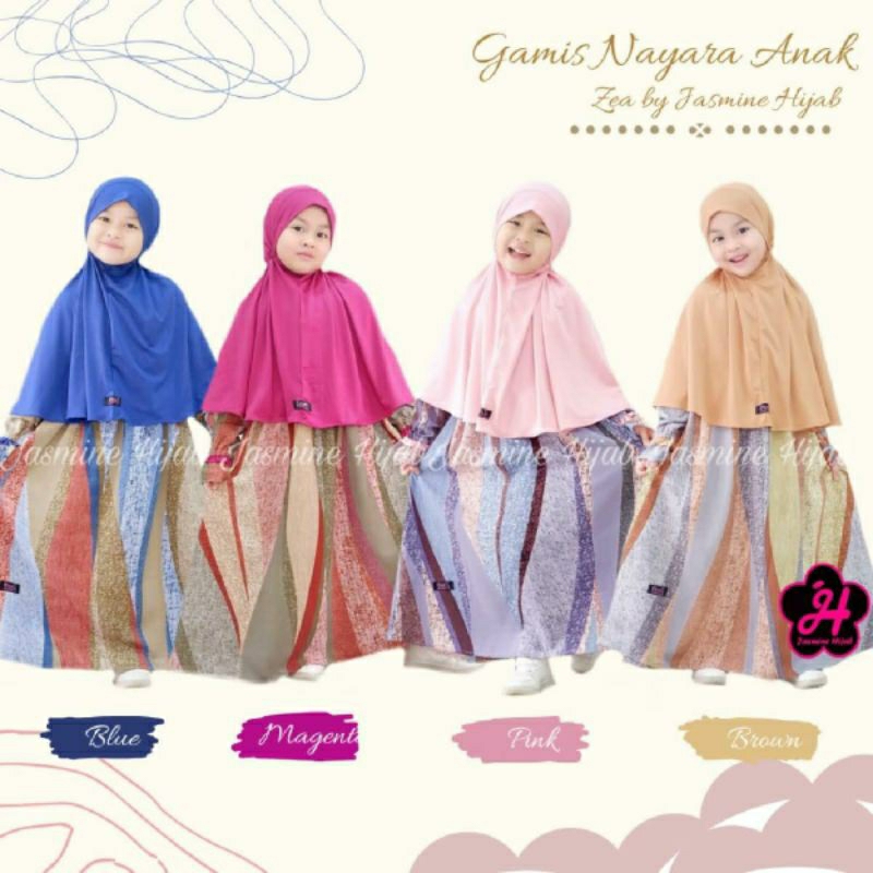 Promo  Gamis Couple Mom & Kids Nayara Zea by Jasmine Hijab