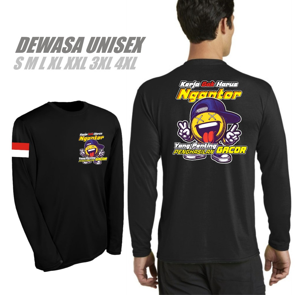 Albert Tshirt - Ngantor Smile | T-Shirt Regular | Kaos Lengan Panjang | Baju Pria Wanita