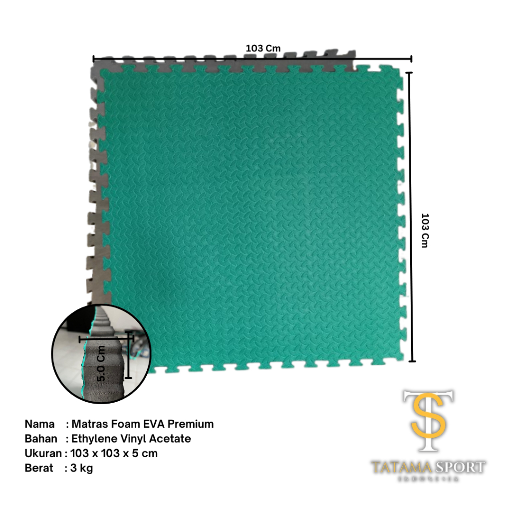 Matras Evamat Matras Beladiri ( TEBAL 5 CM ) Hijau - Taekwondo Karate Matras Matras Eva Puzzle Belad