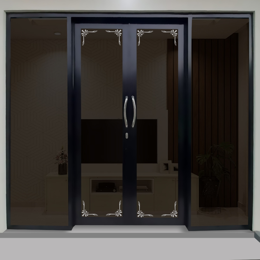 List sudut stiker dekoratif untuk kaca jendela pintu