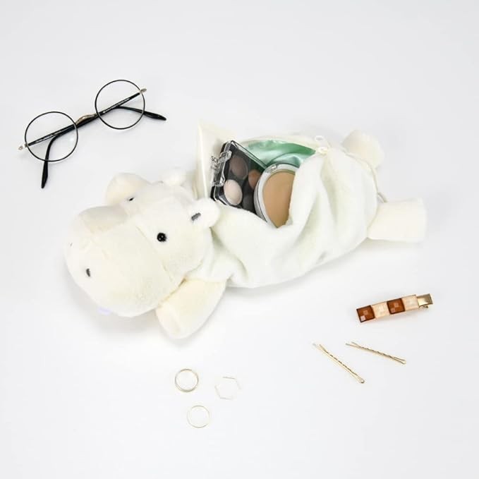 Cute Hippo Plush Doll Pencil Case Nakabayashi Pen Pouch - Tempat pensil / kosmetik / serbaguna seper