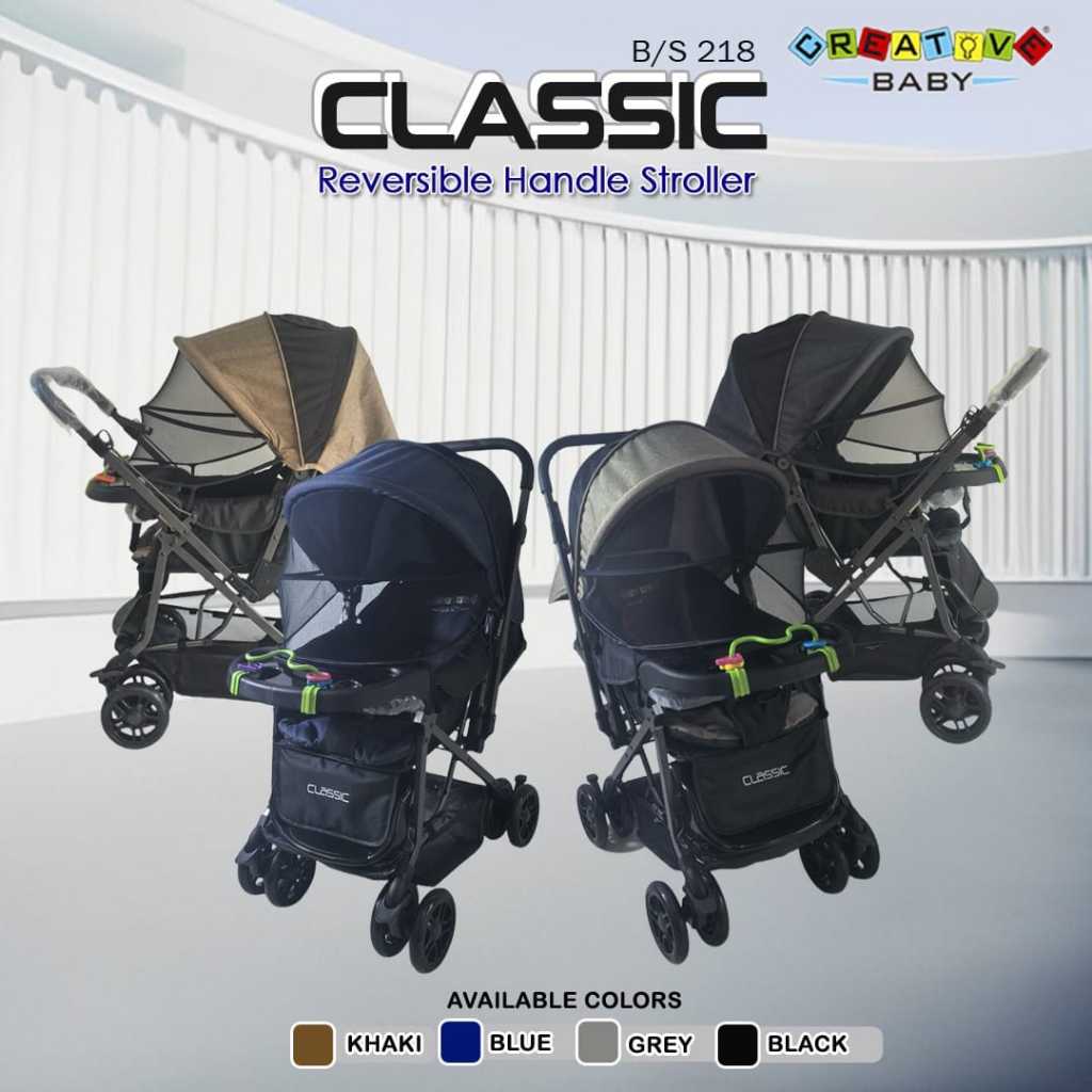 Stroller bayi creative 218 classic dorongan bayi murah bisa dorong depan dan belakang