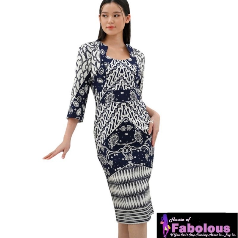 Dress Batik Katun Modern / Dress Batik Wanita / Dress Batik Katun Murah / Dress Batik Span Wanita / 