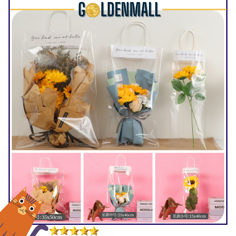 

Plastik Buket Bunga / Kantong Buket / Totebag buket Bening Transparan 26