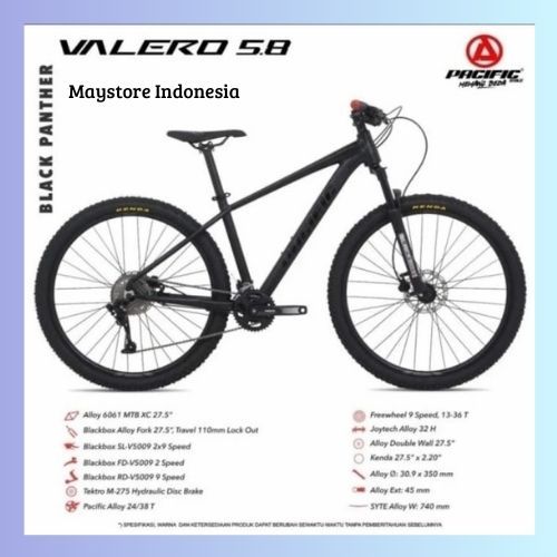 SEPEDA MTB 27.5 PACIFIC VALERO 5.8 ALLOY 9 SPEED MURAH,SEPEDA READY SIAP KIRIM - BERGARASI