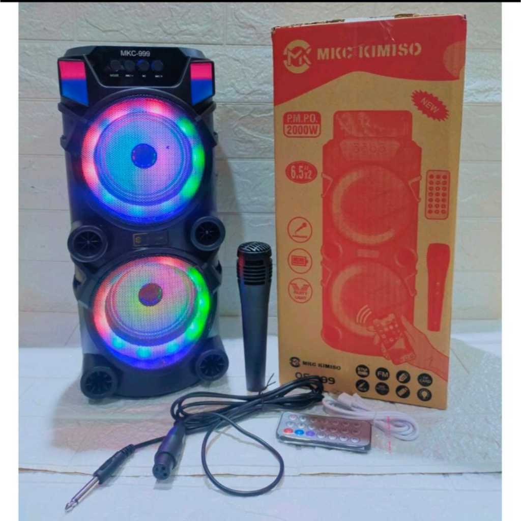 Speaker MKC Kimiso QS999 & MKC338 Bluetooth 6in & 6.5in Free Mic Extra Bass
