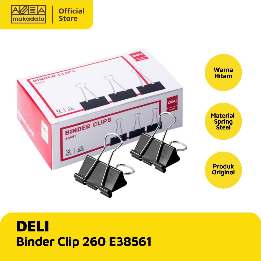 

DELI BINDER CLIP / KLIP KERTAS 260 E38561 HITAM (1 PCS)