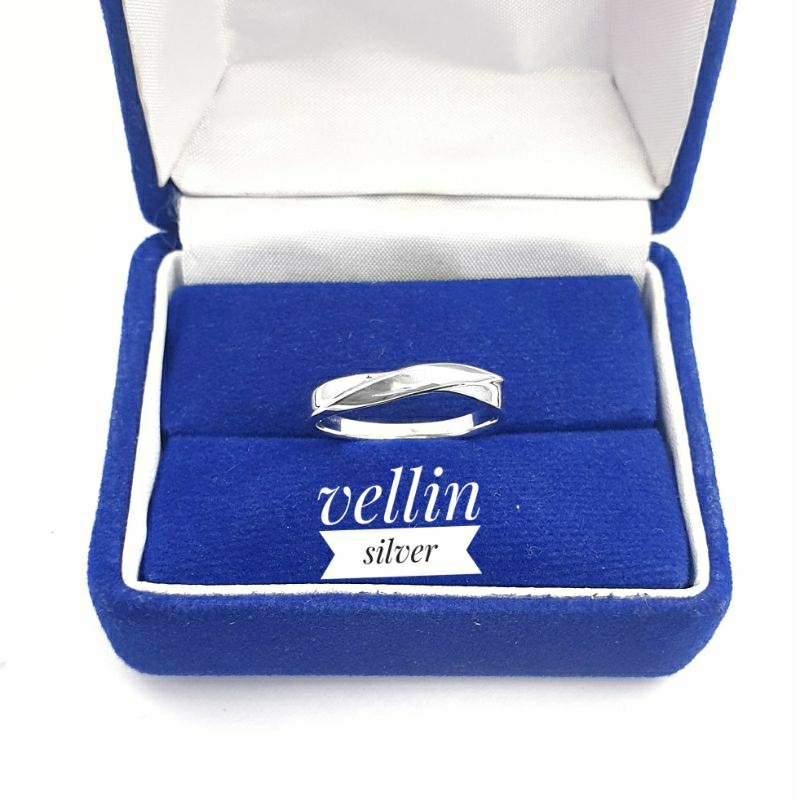 Cincin Perak Pria Wanita 925 Lapis Emas Putih / Perhiasan Cincin Silver Ori 925 Antikarat