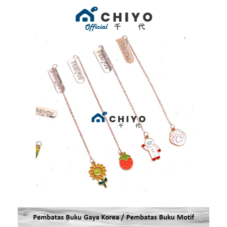 

CHIYO Living - Pembatas Buku Gaya Korea / Pembatas Buku Motif Karakter / Paper Clip Liontin Bahan Metal / Penjepit Buku Cartoon Lucu