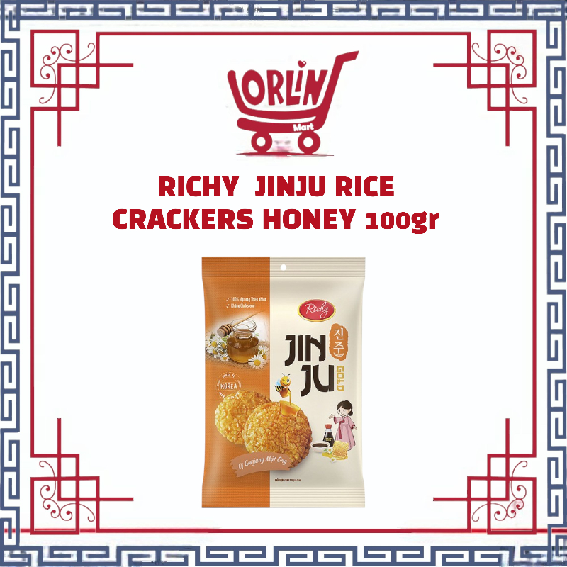 

RICHY JINJU RICE CRACKERS HONEY 100GR / HONEY RICE CRACKERS / JINJU RICE CRACKERS HONEY