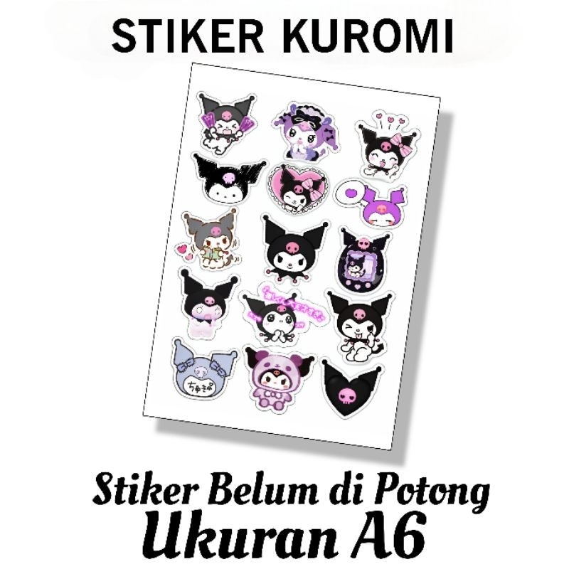 

Stiker Unik Lucu KUROMI / Sticker Karakter / Sticker Cartoon Lucu Belum dipotong Ukuran A6