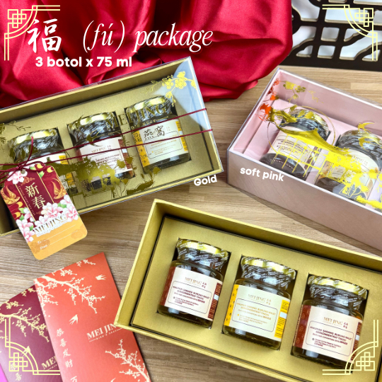

Chinese New Year Hampers 2025 Imlek - 福 FU Package 3 x 75ml Hampers Mewah Sarang Burung Walet