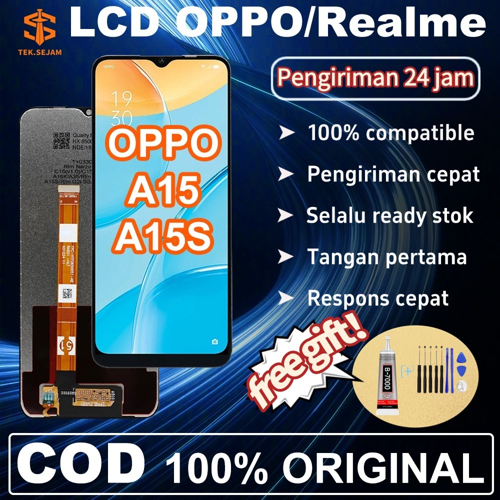 LCD OPPO A15 Original 100 Fullset Asli Ori Touchscreen Compatible For Glass Touch Screen Digitizer L